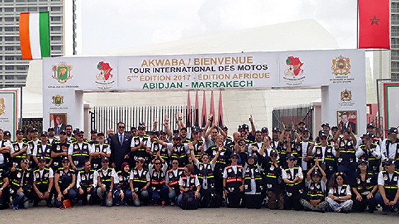 Arrivée à la Cité ocre des participants à la 5è édition du Tour international des motos de la Marche verte Abidjan-Marrakech