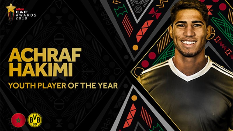 CAF Awards 2018 : l'international marocain Achraf Hakimi, meilleur jeune footballeur africain de l’année