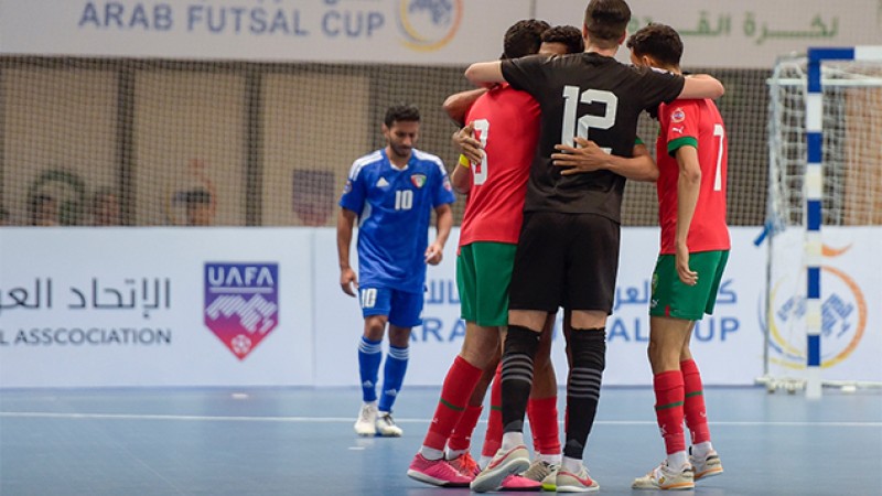 Coupe arabe de futsal (1er Tour).. Le Maroc s'offre une 3-ème victoire face au Koweït (4-2)