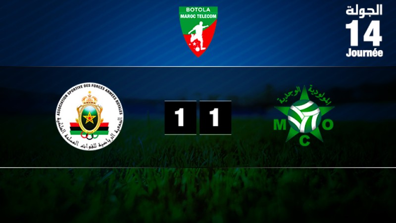 Botola Maroc Télécom D1 (14è journée) : L'AS FAR tenue en échec à domicile par le Mouloudia d’Oujda (1-1)