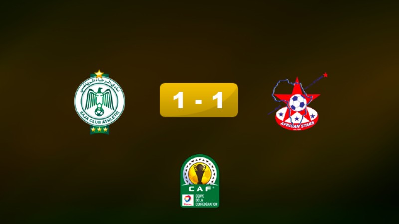 Coupe de la Confédération africaine (1/16è finale bis-aller): Le Raja décroche un nul (1-1) sur la pelouse d'Africain Stars de la Namibie