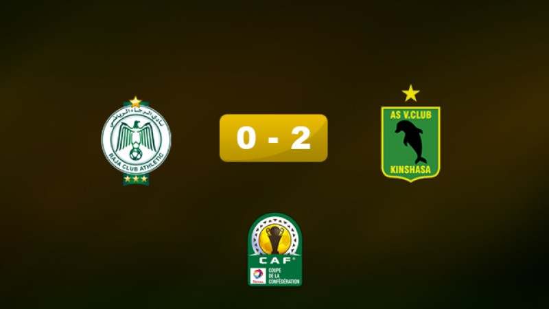 Coupe de la Confédération d'Afrique (Gr.A/5è Jr.) : Le Raja battu par les Congolais de l'AS Vita Club (2-0)
