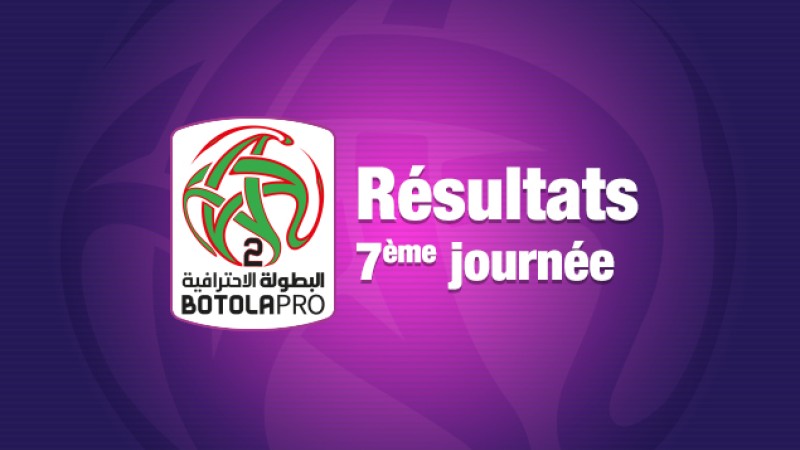 Botola Pro D2 (7ème journée), Résultats complets et Classement