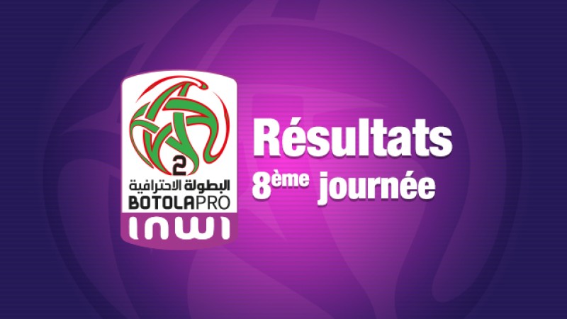 Botola Pro D2 (8ème journée), Résultats complets et Classement