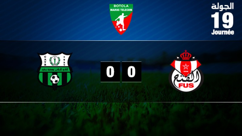 Botola Maroc Télécom D1 (19è journée) : Nul blanc entre le Youssoufia de Berrechid et le FUS de Rabat