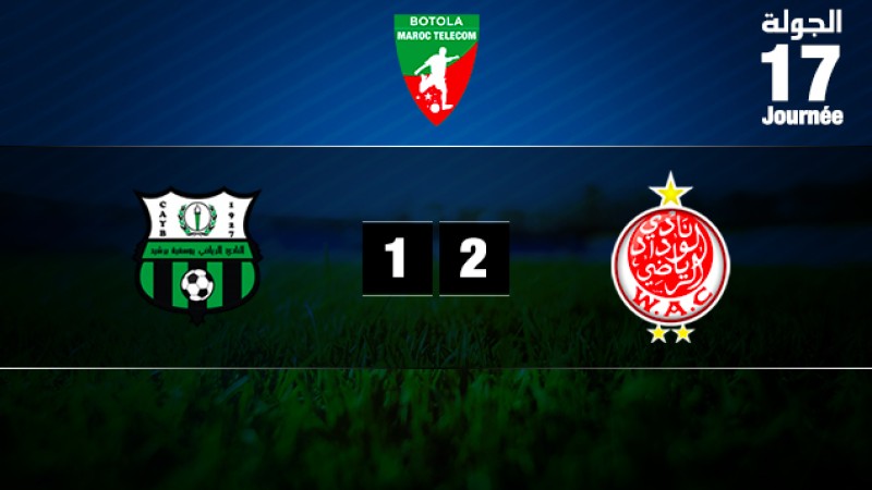 Botola Maroc Télécom D1 (mise à jour 17è journée): Le WAC s'impose face au CAYB (2-1) et creuse l’écart en tête