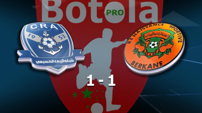 Botola Maroc Télécom D1 (22è journée): Match nul (1-1) entre Chabab Al-Hoceima et Renaissance Berkane.
