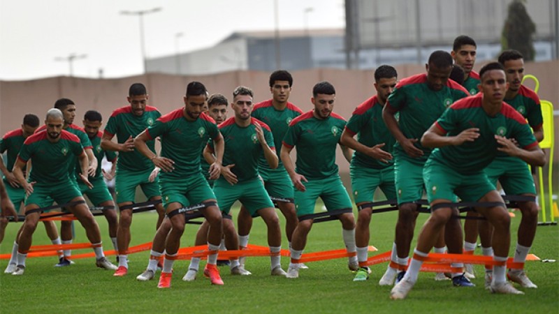 المنتخب الوطني المغربي يجري حصة تدريبية قبل مباراته مع جزر القمر
