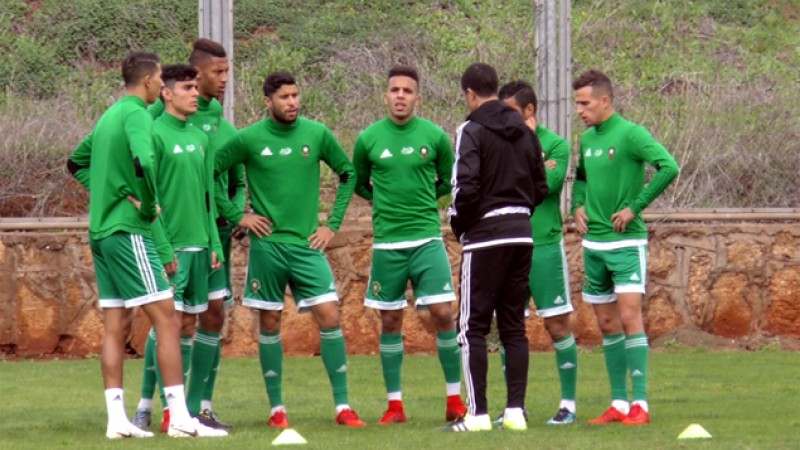 CHAN Maroc-2018 (groupe A/3ème journée): Première séance de préparation des Lions de l’Atlas au match contre le Soudan