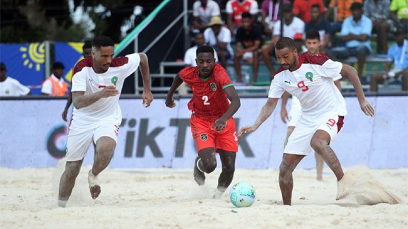 كأس إفريقيا للأمم لكرة القدم الشاطئية (الموزمبيق 2022).. المنتخب المغربي يتأهل لنصف النهاية بفوزه على نظيره المالاوي 7-3
