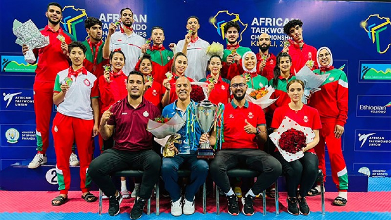 بطولة إفريقيا للتايكواندو (كيغالي 2022).. المنتخب المغربي يتصدر الترتيب العام في فئتي الذكور والإناث