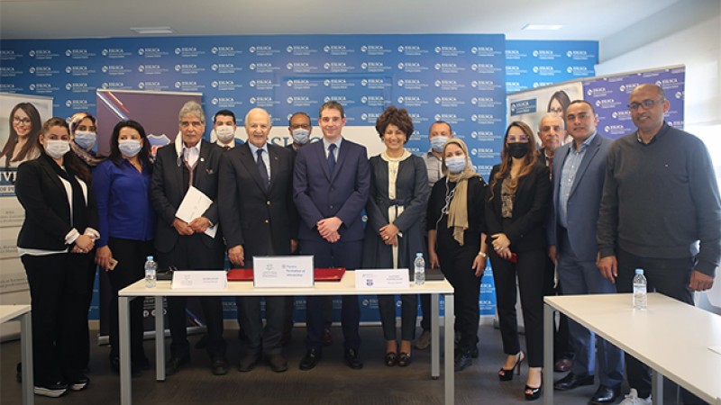 Signature d’une convention de partenariat entre la FM6CS, l’ESLSCA et la SMS en matière de formation