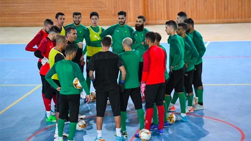 نهائيات كأس إفريقيا لكرة القدم داخل القاعة (العيون 2020): المنتخب الوطني لكرة القدم داخل القاعة يخوض بالعيون أول حصة تدريبية