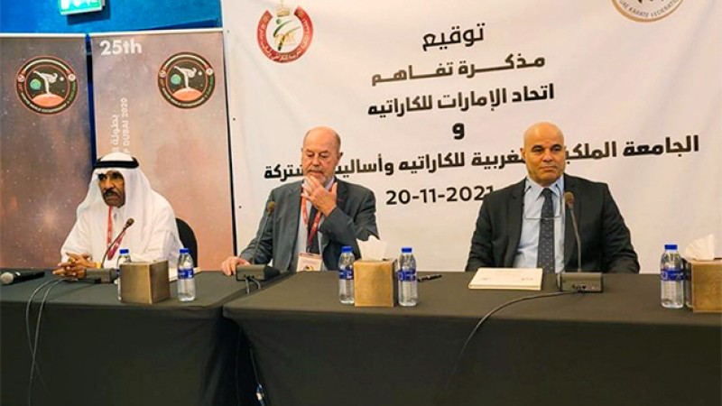 توقيع اتفاقية تعاون بين الجامعة الملكية المغربية للكاراطي والاتحاد الإماراتي للعبة