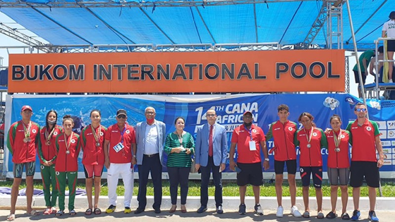 Championnat d'Afrique de natation (Accra-2021).. le Maroc classé 3ème, 10 médailles en poche dont une en or