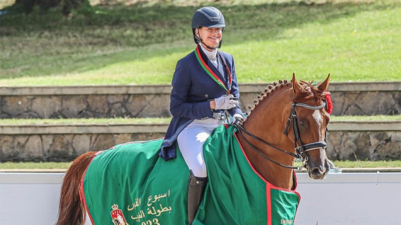 Semaine du cheval 2023.. La cavalière Jenny Guerraoui remporte le championnat du Maroc de dressage catégorie "A"