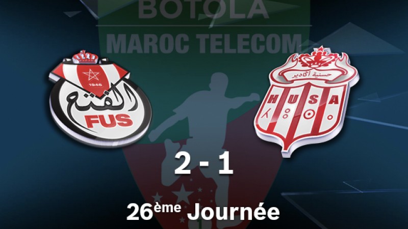 Botola Pro M.T. D1 (26è journée): Victoire du FUS de Rabat face au Hassania d'Agadir (2-1)