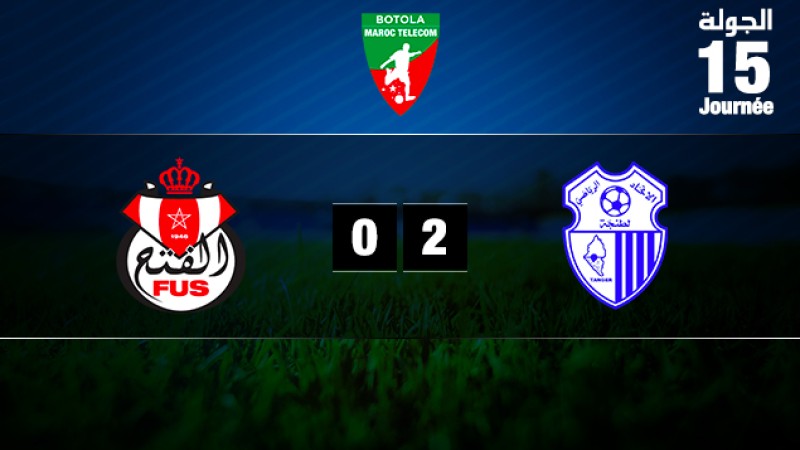 Botola Maroc Télécom D1 (15ème journée): victoire de l'Ittihad de Tanger sur la pelouse du FUS Rabat (2-0)