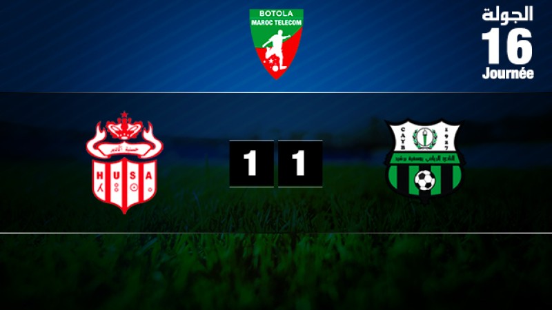 Botola Maroc Télécom D1 (16è journée): le Hassania d'Agadir et le Youssoufia de Berrechid font match nul (1-1)