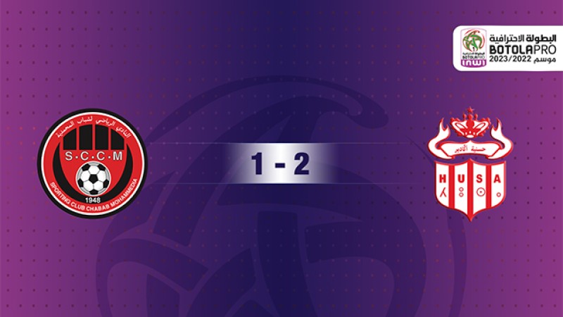 Succès du Hassania d'Agadir à domicile face au Chabab de Mohammédia (2-1)