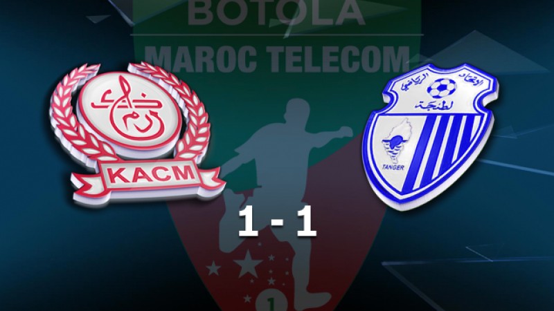 Botola Maroc Télécom D1 (12ème journée): L'Ittihad de Tanger et le Kawkab de Marrakech se quittent sur un nul (1-1)