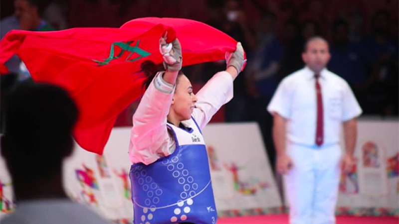 الألعاب الافريقية - الرباط 2019: البطلة المغربية ندى لعرج تحرز ذهبية وزن أقل من 57 كلغ في رياضة التايكوندو