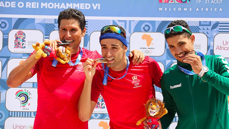 Jeux africains-2019/Triathlon (Elite hommes): Une médaille d'or et une d'argent pour les marocains Badr Siwane et Mehdi Essadiq