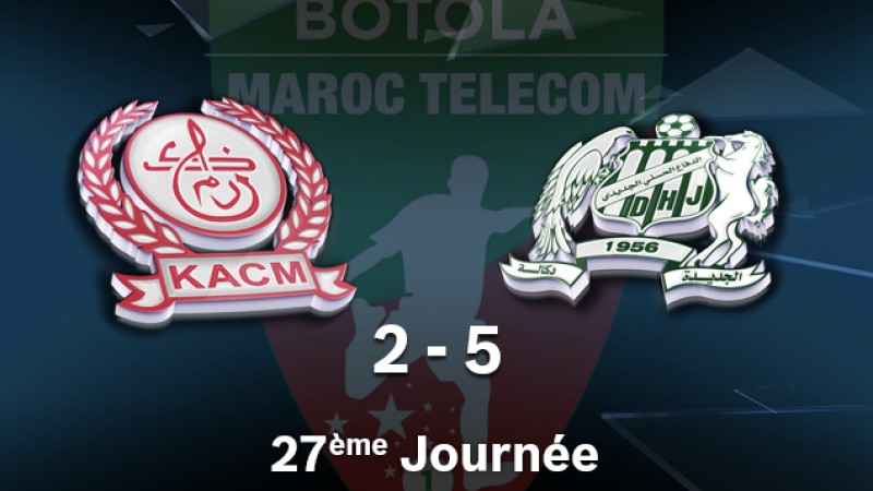 Botola Pro M.T. D1 (27è journée): Large victoire de Difaâ El Jadida sur la pelouse du Kawkab Marrakech (5-2)
