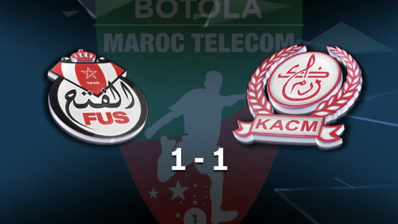 Botola Pro MT (1ère journée): Le Kawkab Marrakech fait match nul à domicile face au FUS Rabat (1-1)
