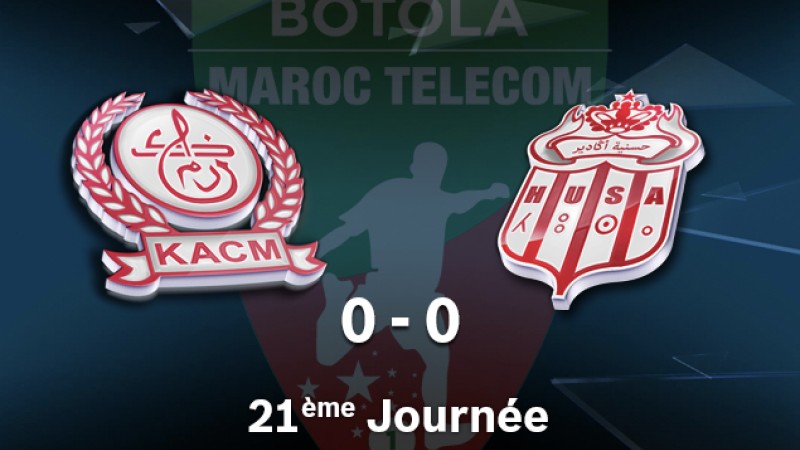 Botola Pro M.T. D1 (21ème journée): Kawkab Marrakech fait match nul blanc à domicile face au Hassania d'Agadir