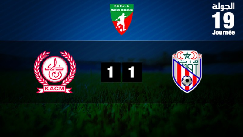 Botola Maroc Télécom D1 (19ème journée): Nul du Kawkab de Marrakech face au Moghreb de Tétouan (1-1)