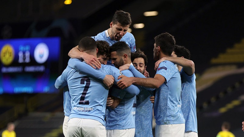 دوري أبطال أوروبا في كرة القدم, مانشستر سيتي يفوز على مضيفه بورسيا دورتموند (2-1) ويبلغ نصف النهائي