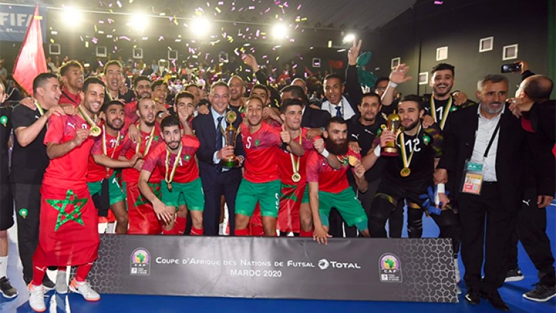 نهائيات كأس إفريقيا للأمم لكرة القدم داخل القاعة طوطال المغرب 2020: المنتخب الوطني يفوز باللقب بفوزه في النهائي على نظيره المصري بخماسية للاشيء