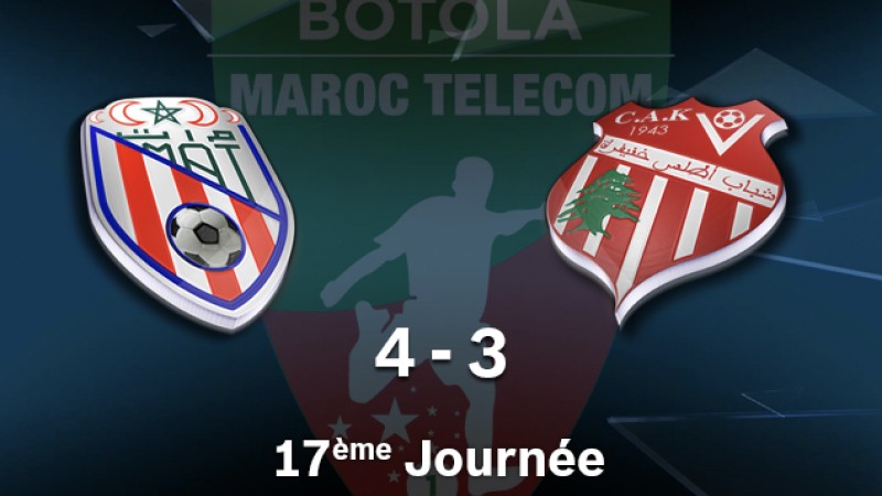 Botola M.T. D1 (17ème journée): Au bout du suspens, le Moghreb de Tétouan renverse le Chabab Atlas Khénifra (4-3)