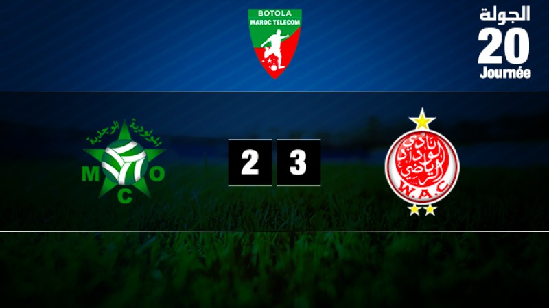 Botola Maroc Télécom D1 (20è journée): Leader plus que jamais, le WAC récidive sur la pelouse du MCO (3-2)