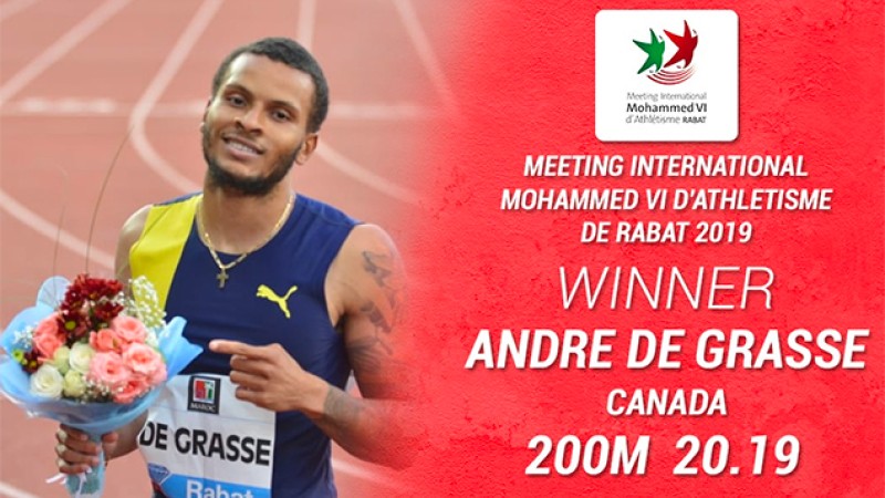 Meeting International Mohammed VI d'athlétisme: Le Canadien André de Grasse s'impose au 200m
