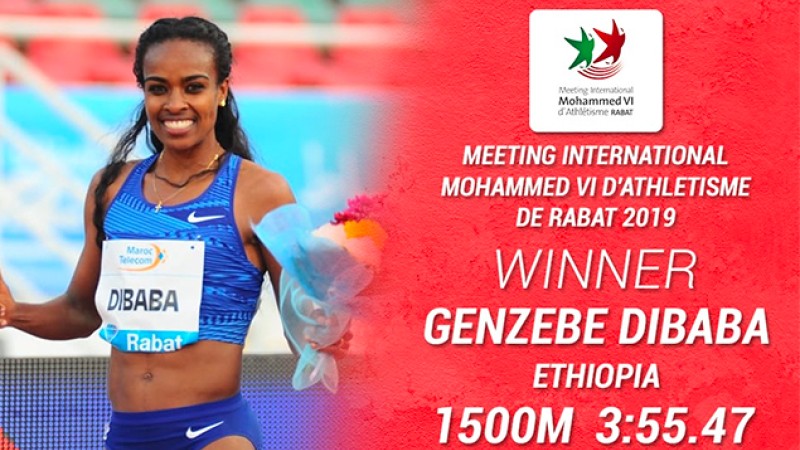 Meeting International Mohammed VI d'athlétisme (Diamond League) : L'Éthiopienne Genzebe Dibaba s'impose au 1500m, la Marocaine Rabab Arrafi quatrième