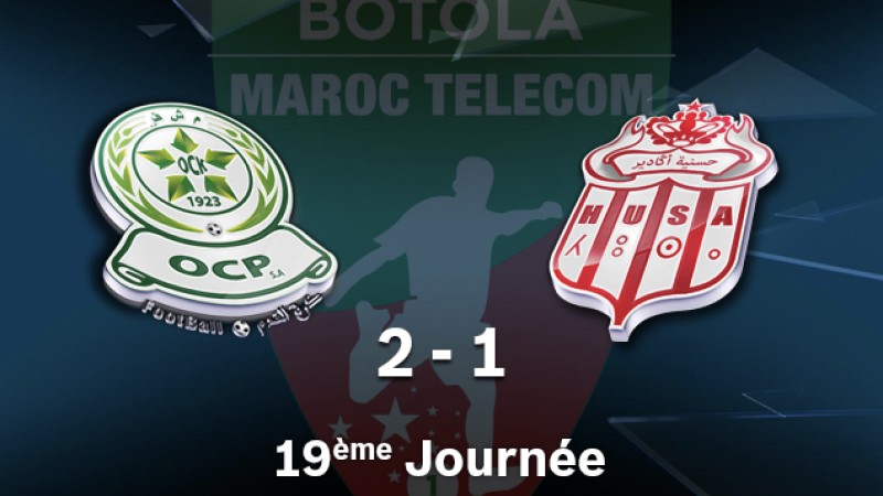 Botola M.T. D1 (19ème journée): Victoire de l'Olympique Khouribga face au Hassania d’Agadir (2-1)