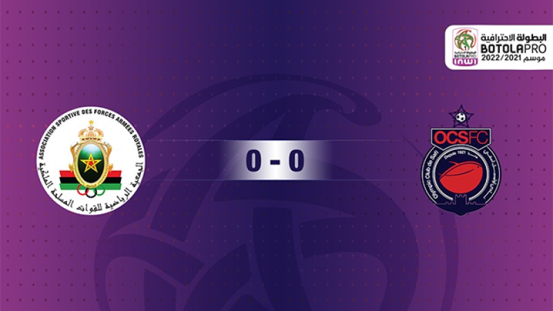 التعادل السلبي يحسم مواجهة فريق أولمبيك آسفي والجيش الملكي