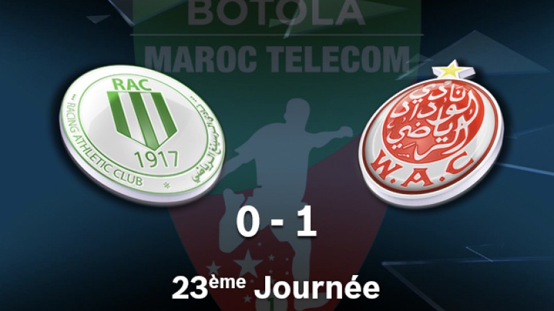 Botola Pro M.T D1 (23è journée): Le WAC bat le RAC de Casablanca 1-0