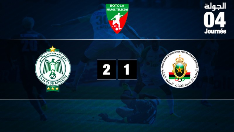 Botola Maroc Télécom D1 (4ème journée/mise à jour): Le Raja de Casablanca s'impose face à l'AS FAR (2-1)