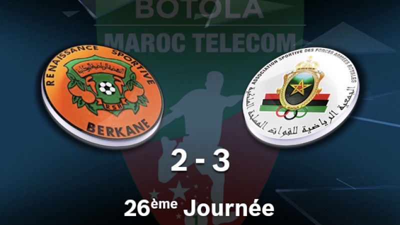 Botola Pro M.T. D1 (26è journée): La Renaissance de Berkane s'incline à domicile face à l’AS FAR (2-3)