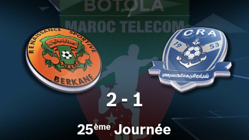 Botola Pro M.T. D1 (25e journée): la Renaissance de Berkane s'impose à domicile face au Chabab Rif d'Al Hoceima (2-1)