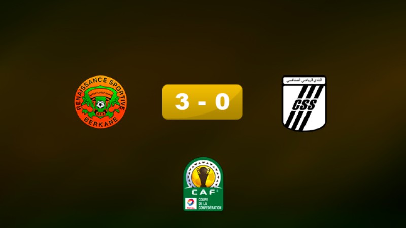 Coupe de la Confédération africaine de football (1/2 finale-retour) : La Renaissance de Berkane en finale, en battant le Club sfaxien tunisien (3-0)