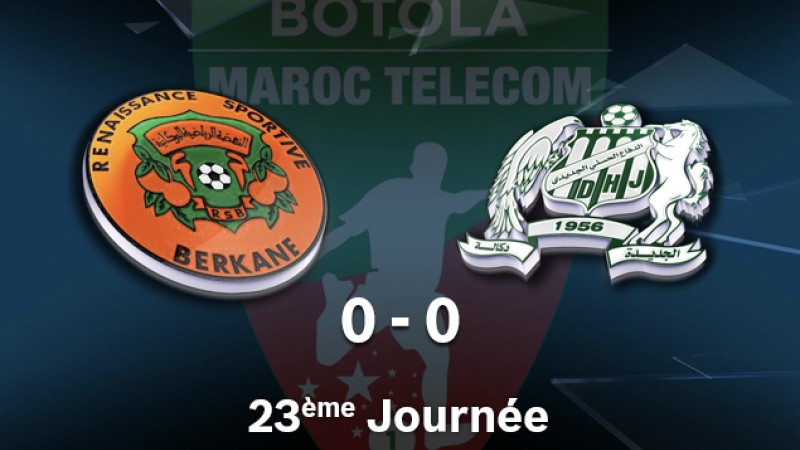 Botola Pro M.T. D1 (23ème journée) : La Renaissance de Berkane fait un nul blanc à domicile face au Difaa Hassani El Jadidi