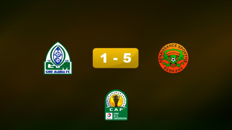 Coupe de la Confédération africaine de football: La Renaissance Berkane aux demi-finales, en battant Gor Mahia du Kenya (5-1)