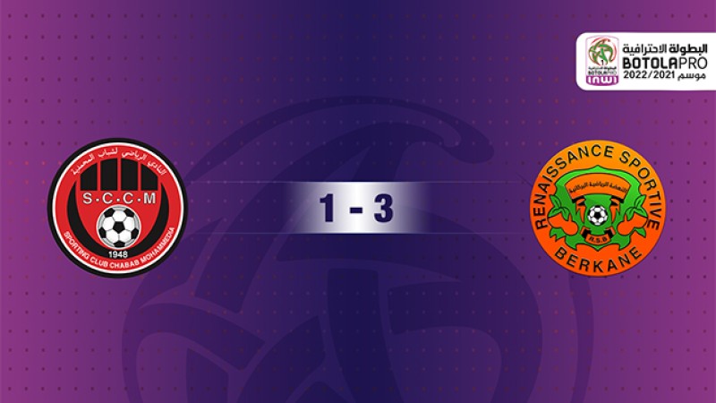 Renaissance Berkane prend 3 points à domicile aux dépens de Chabab Mohammedia (3-1)