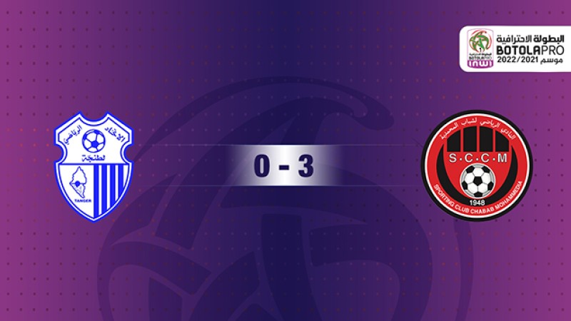 شباب المحمدية يتفوق على ضيفه إتحاد طنجة (3-0)