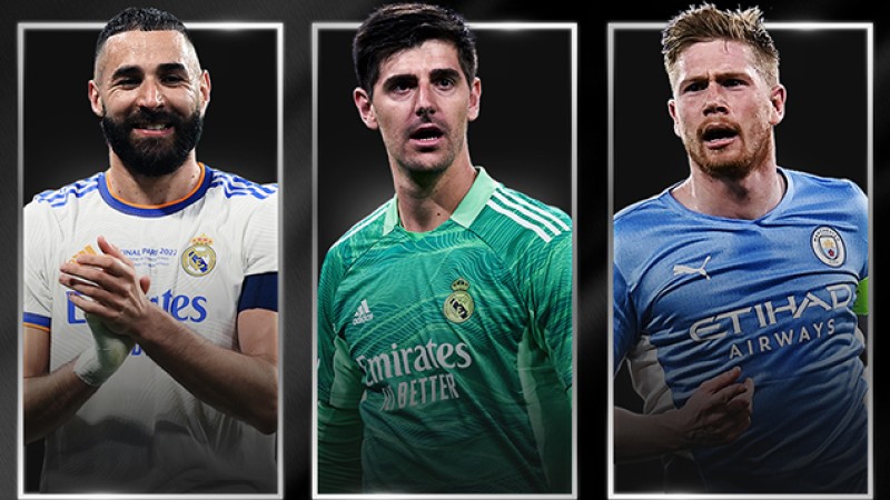 Benzema, Courtois et De Bruyne nommés pour le titre de Joueur européen de l'année