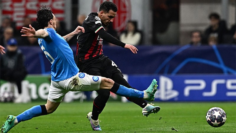 C1.. l’AC Milan s'impose face à Naples (1-0) en quart de finale aller